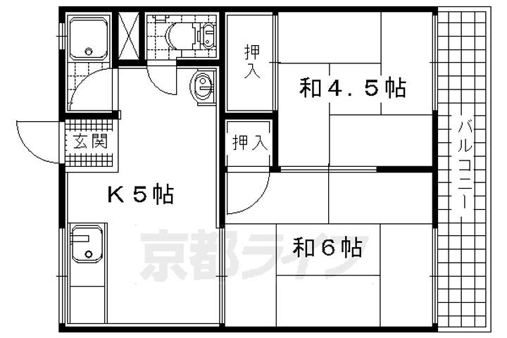 京都府八幡市男山金振 樟葉駅 2DK マンション 賃貸物件詳細