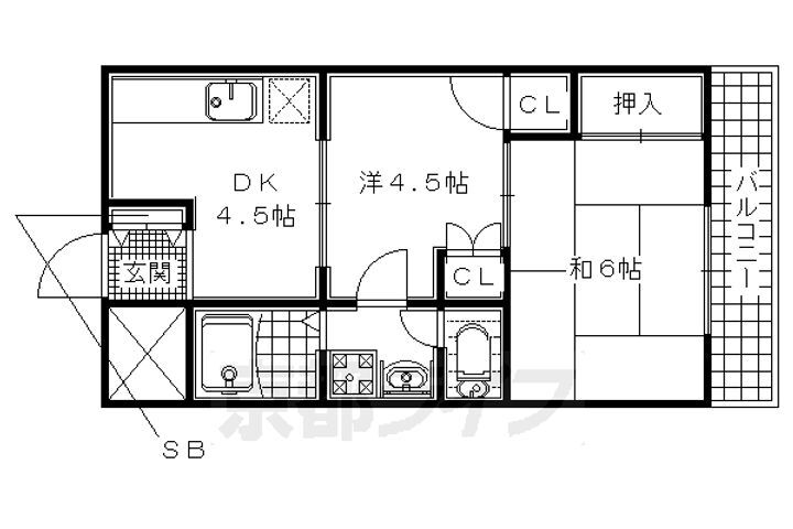 京都府八幡市男山吉井 樟葉駅 2K マンション 賃貸物件詳細