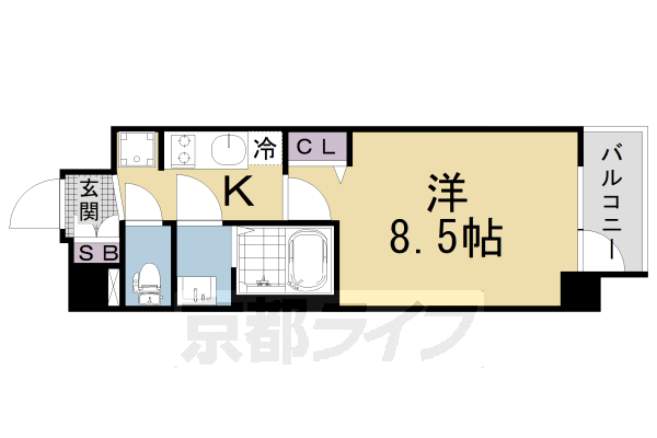 アドバンス京都エーデル 3階 1K 賃貸物件詳細