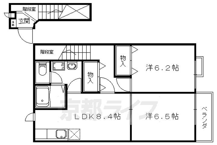 京都府京都市山科区小野御霊町 小野駅 2DK アパート 賃貸物件詳細