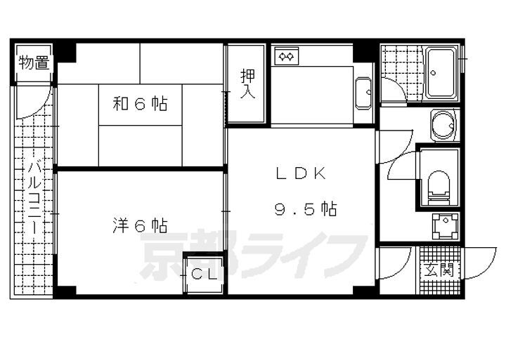 京都府京都市山科区椥辻東浦町 椥辻駅 2LDK マンション 賃貸物件詳細