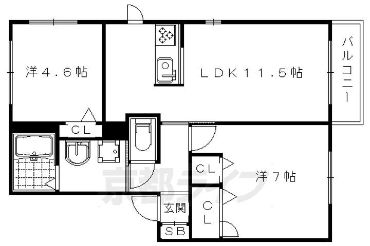 ラフィーネ　葛野 2階 2LDK 賃貸物件詳細
