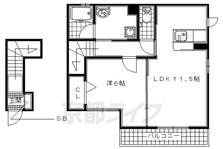 京都府城陽市寺田今堀 寺田駅 1LDK アパート 賃貸物件詳細