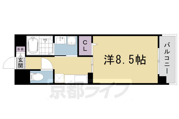 リヴ・フィールド・京美 2階 1K 賃貸物件詳細