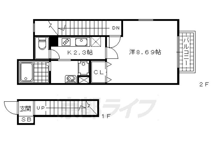 京都府京都市右京区嵯峨朝日町 嵯峨嵐山駅 1K アパート 賃貸物件詳細