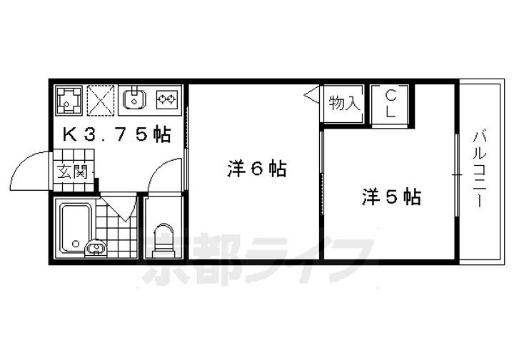 京都府京都市右京区梅津北浦町 松尾大社駅 2K アパート 賃貸物件詳細