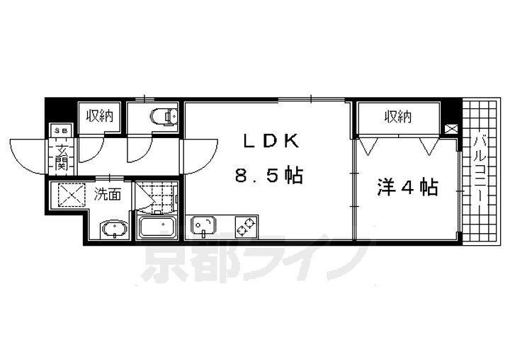 リビエール桃陵 3階 1LDK 賃貸物件詳細