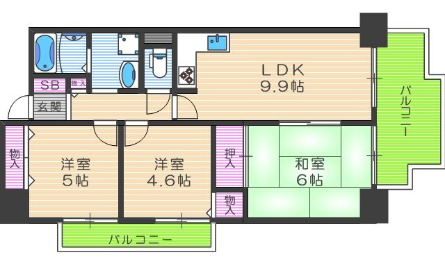 北梅田パーク・レジデンス 4階 3LDK 賃貸物件詳細