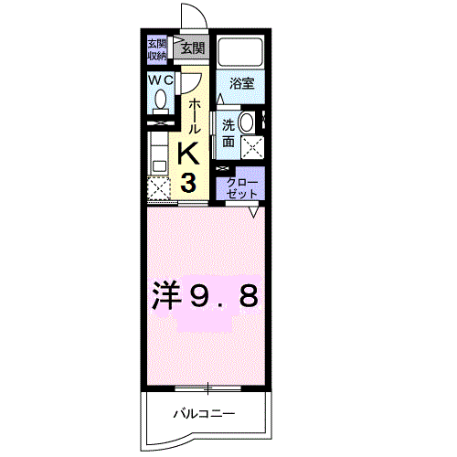 カルム・ソレイユ 3階 1K 賃貸物件詳細
