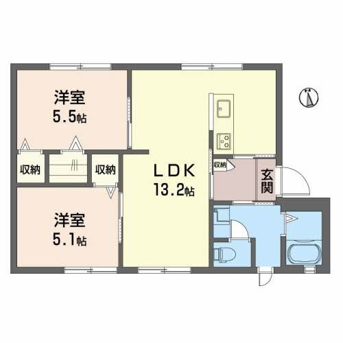 サンシャイン針田 1階 2LDK 賃貸物件詳細