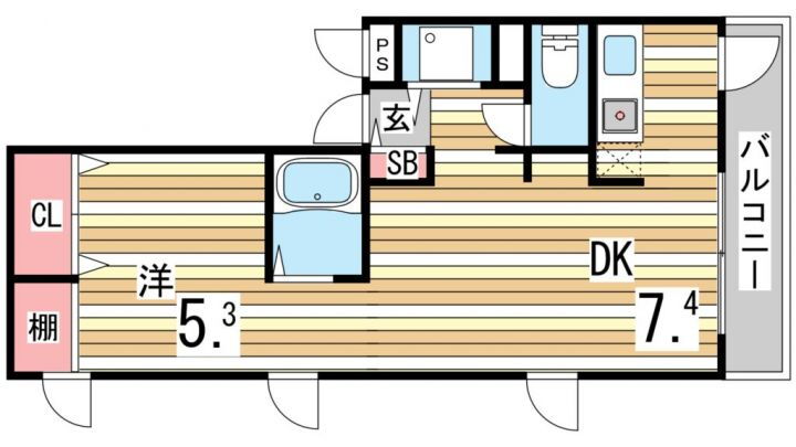 サンライズコート 4階 1DK 賃貸物件詳細