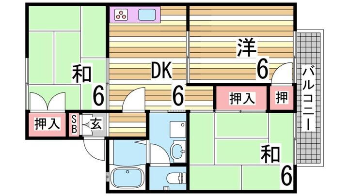 プレジール今寺 2階 3DK 賃貸物件詳細