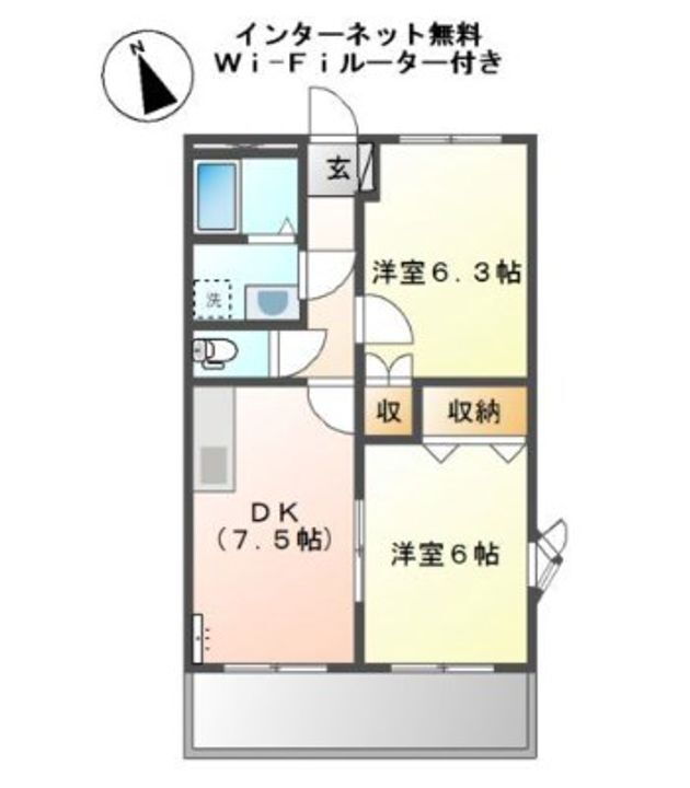 兵庫県姫路市飾磨区構２丁目 亀山駅 2DK アパート 賃貸物件詳細