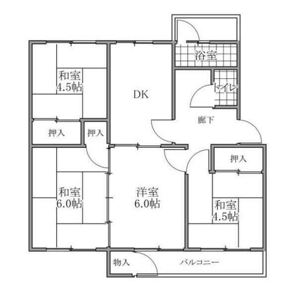 狩口台住宅２３号棟 4階 4DK 賃貸物件詳細