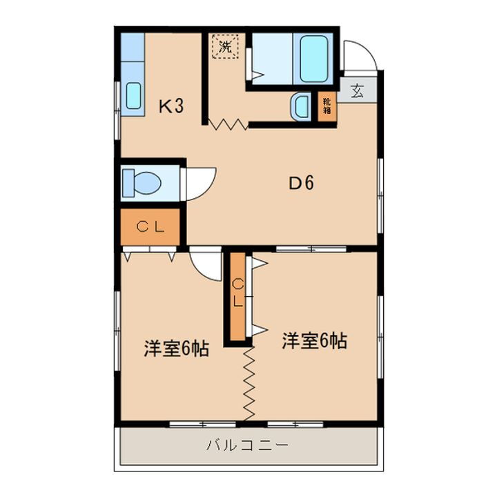 山口県岩国市牛野谷町２丁目 西岩国駅 2DK アパート 賃貸物件詳細