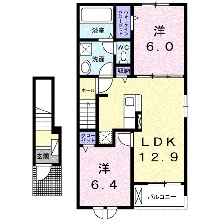 山口県岩国市由宇町南４丁目 由宇駅 2LDK アパート 賃貸物件詳細