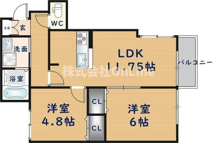 大阪府八尾市東山本新町８丁目 服部川駅 2LDK アパート 賃貸物件詳細