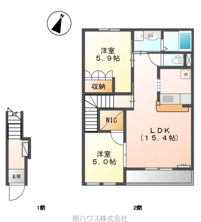 コンチェルト 2階 2LDK 賃貸物件詳細