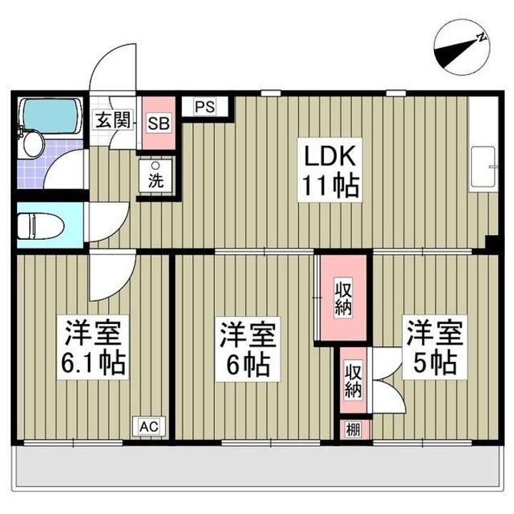 千葉県松戸市常盤平２丁目 常盤平駅 3LDK マンション 賃貸物件詳細