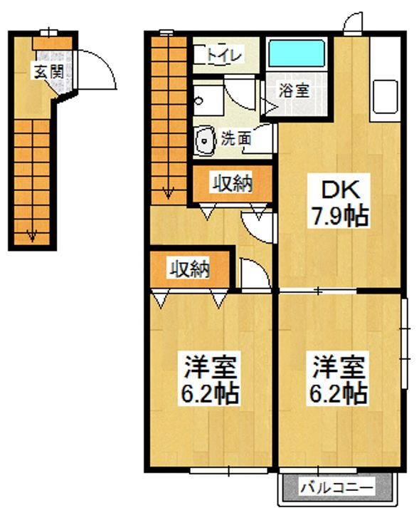 徳島県鳴門市撫養町小桑島字日向谷 鳴門駅 2DK アパート 賃貸物件詳細