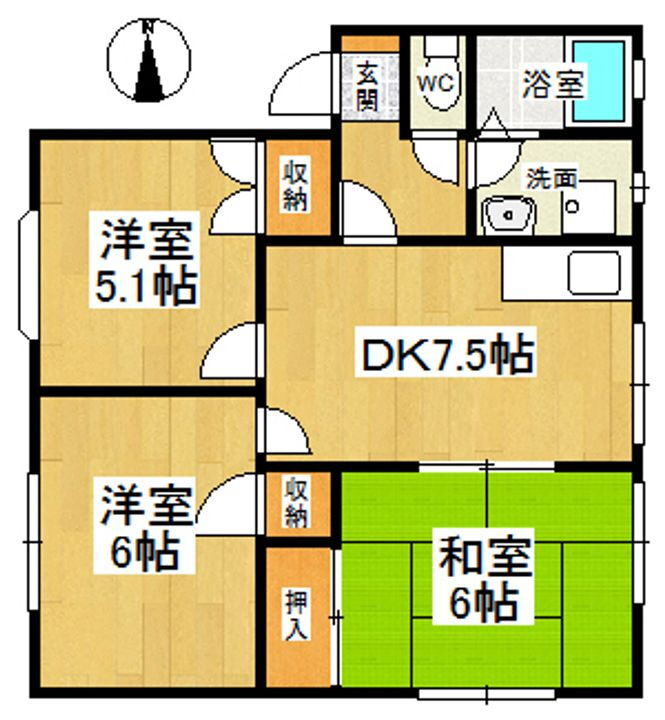 徳島県鳴門市撫養町立岩字内田 鳴門駅 3DK アパート 賃貸物件詳細