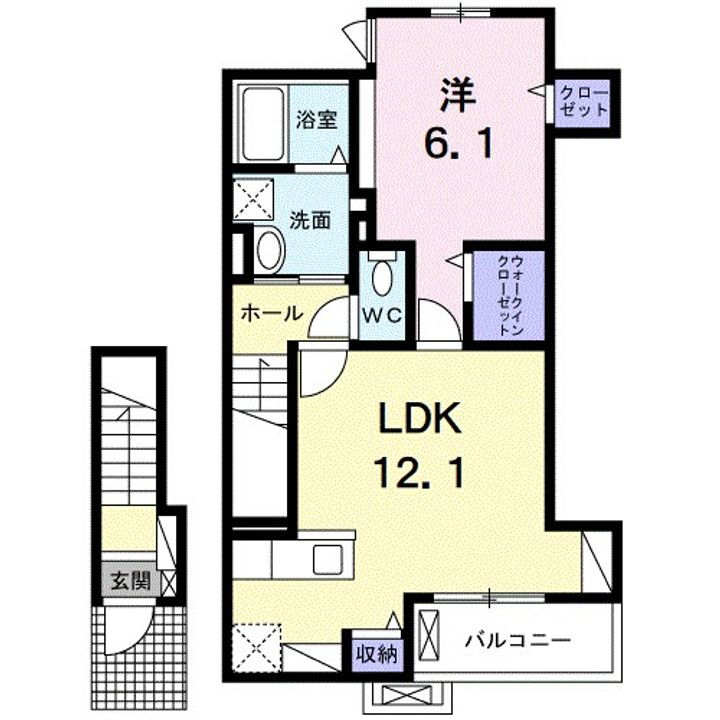 リアン・ラポール　輝（かがやき 2階 1LDK 賃貸物件詳細