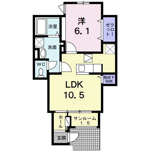 リアン・ラポール　輝（かがやき 1階 1LDK 賃貸物件詳細