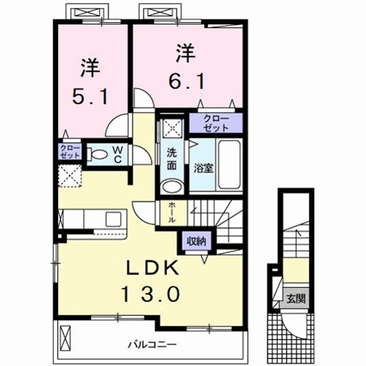 福岡県直方市大字感田 新入駅 2LDK アパート 賃貸物件詳細