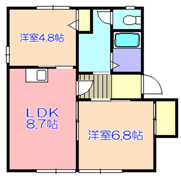 福岡県遠賀郡岡垣町海老津１丁目 海老津駅 2LDK アパート 賃貸物件詳細