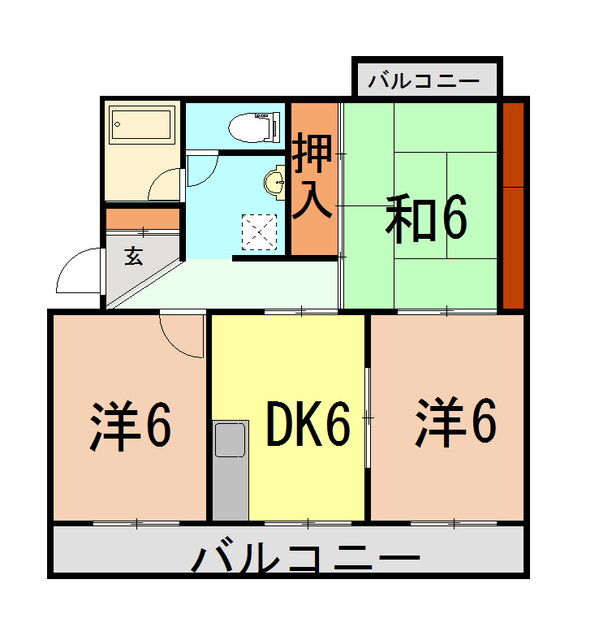 泉パレスⅡ 3階 3DK 賃貸物件詳細