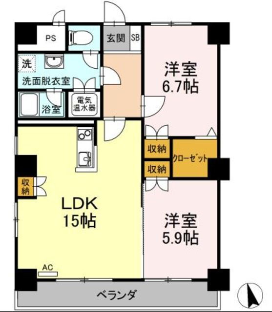 清和ビル 3階 2LDK 賃貸物件詳細
