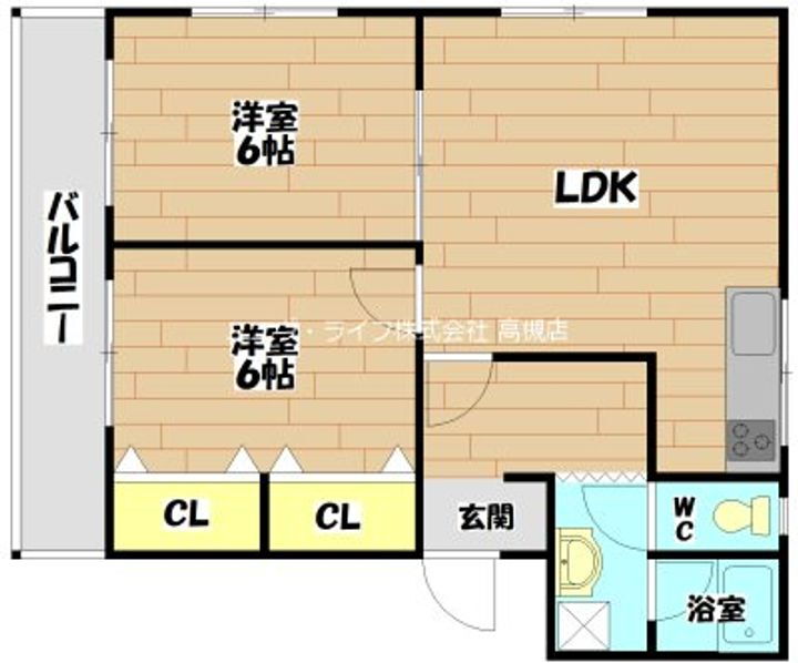 大阪府高槻市芝生町１丁目 富田駅 2LDK マンション 賃貸物件詳細