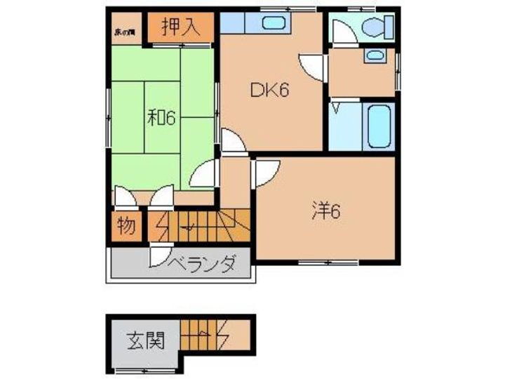 和歌山県橋本市清水 紀伊清水駅 2DK アパート 賃貸物件詳細