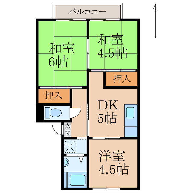 和歌山県橋本市神野々 紀伊山田駅 3DK アパート 賃貸物件詳細