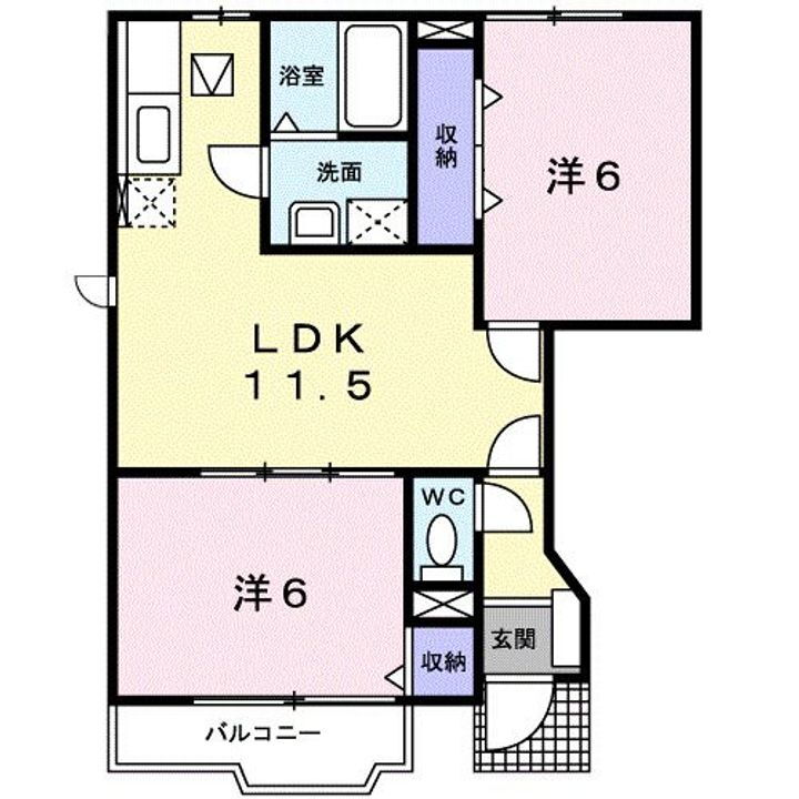 サンビーチ毛見Ⅰ 1階 2LDK 賃貸物件詳細