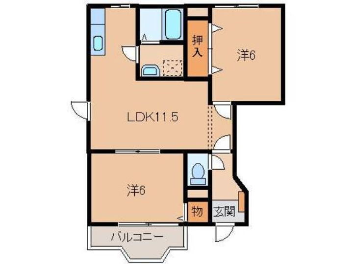 サニーレジデンスⅠ 1階 2LDK 賃貸物件詳細