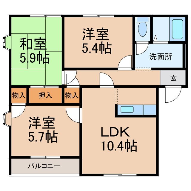 和歌山県和歌山市六十谷 六十谷駅 3LDK アパート 賃貸物件詳細