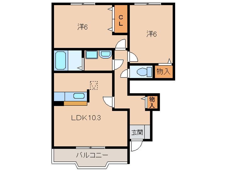 和歌山県岩出市山 紀伊駅 2LDK アパート 賃貸物件詳細