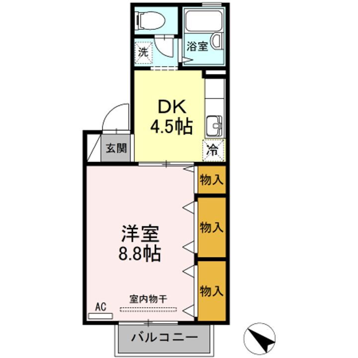 徳島県徳島市川内町北原 吉成駅 1DK アパート 賃貸物件詳細