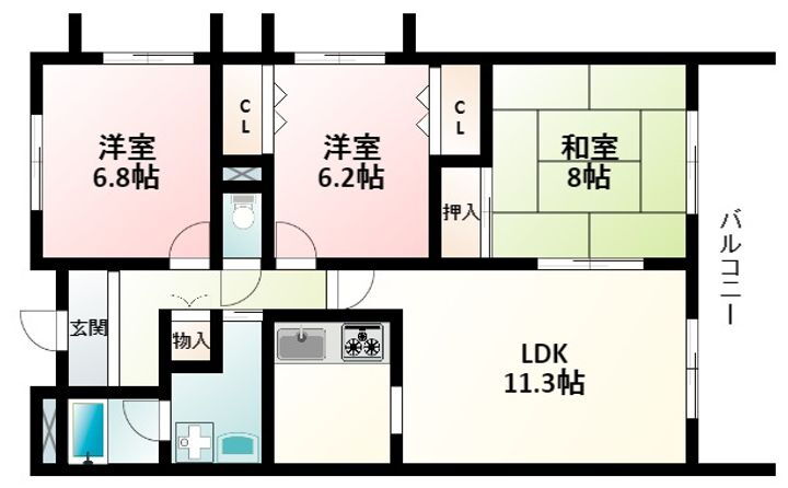 大阪府吹田市垂水町３丁目 江坂駅 3LDK マンション 賃貸物件詳細