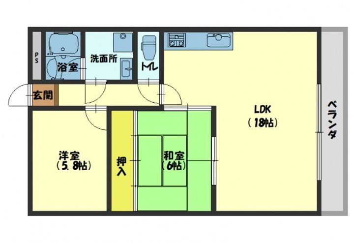 大阪府寝屋川市清水町 萱島駅 2LDK マンション 賃貸物件詳細