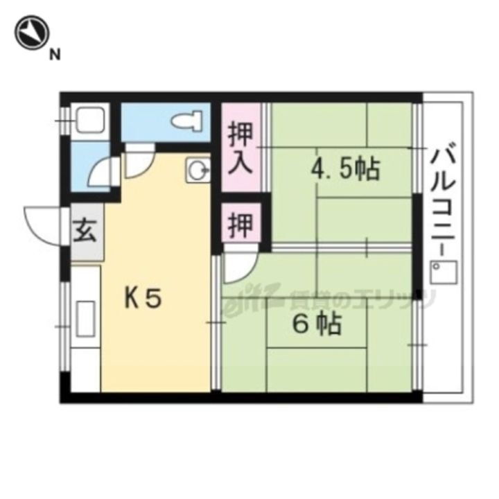 ハイツ勝部 2階 2DK 賃貸物件詳細