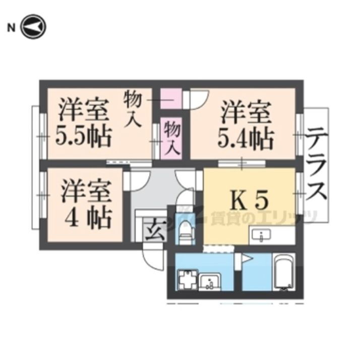 奈良県奈良市中山町 平城駅 3K アパート 賃貸物件詳細