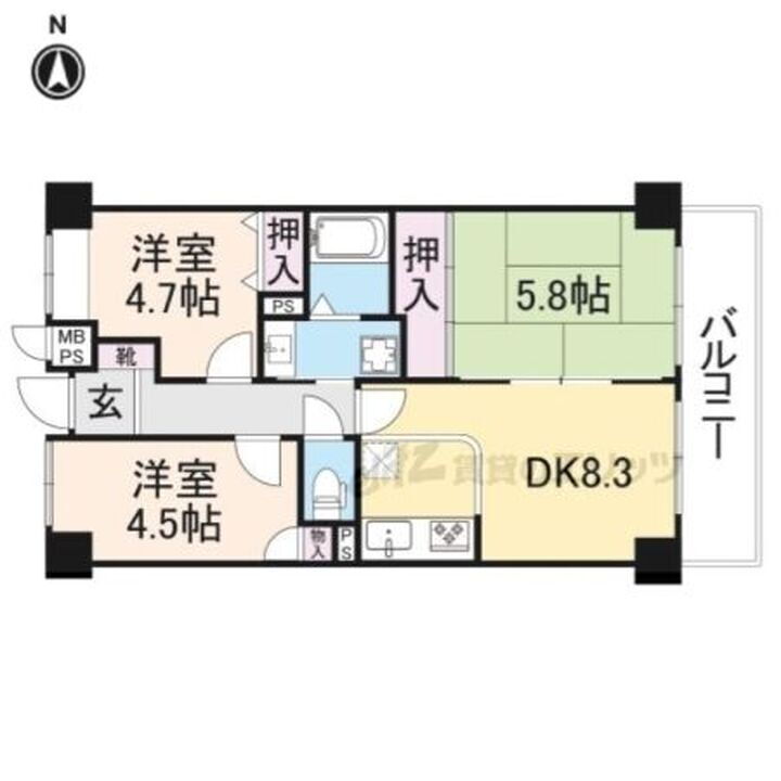 奈良県橿原市醍醐町 耳成駅 3DK マンション 賃貸物件詳細