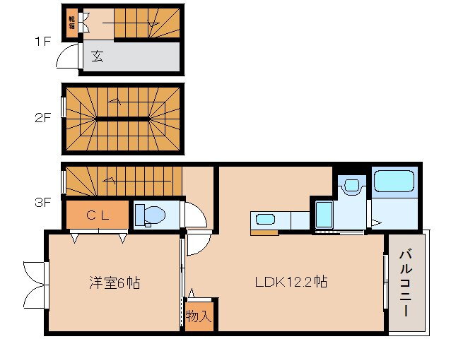 奈良県大和郡山市北郡山町 郡山駅 1LDK アパート 賃貸物件詳細