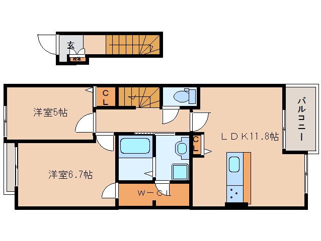 奈良県奈良市三条大路３丁目 尼ヶ辻駅 2LDK アパート 賃貸物件詳細
