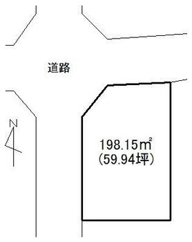  西側　県道で広々