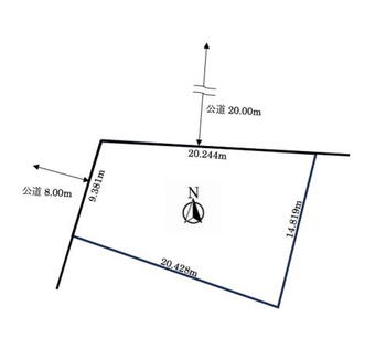  敷地面積約７３．８９坪、建築条件はありません。２方向角地です。