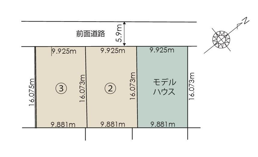 新琴似五条１４　１５８０万円 土地価格1580万円、土地面積159.16m<sup>2</sup> 区画図