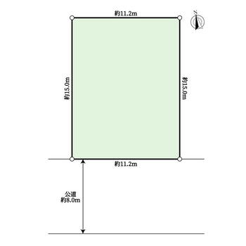 篠路九条２　７９０万円 土地価格790万円、土地面積135m<sup>2</sup> 地型図